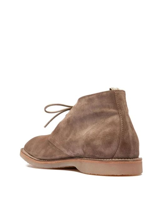 Officine Creative Brown Lace-Up Suede Boots for men