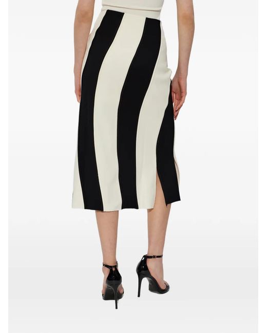 Entire studios Black Striped Midi Skirt