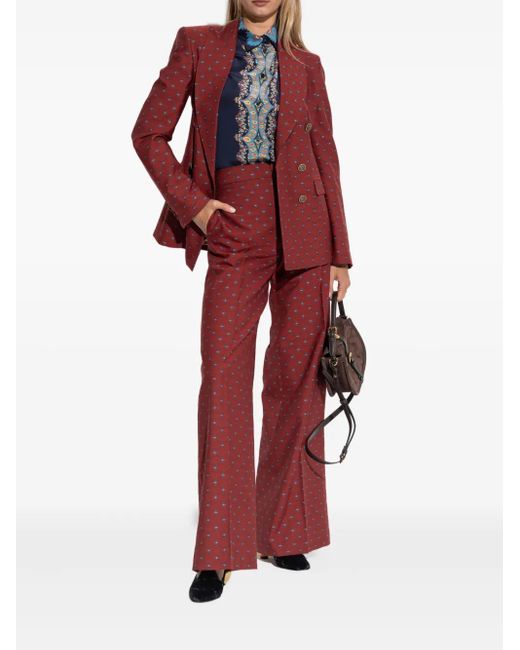 Etro Jacquard-Pattern Flared Trousers