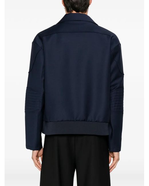Patrizia Pepe Blue Racing Wool-Blend Jacket for men
