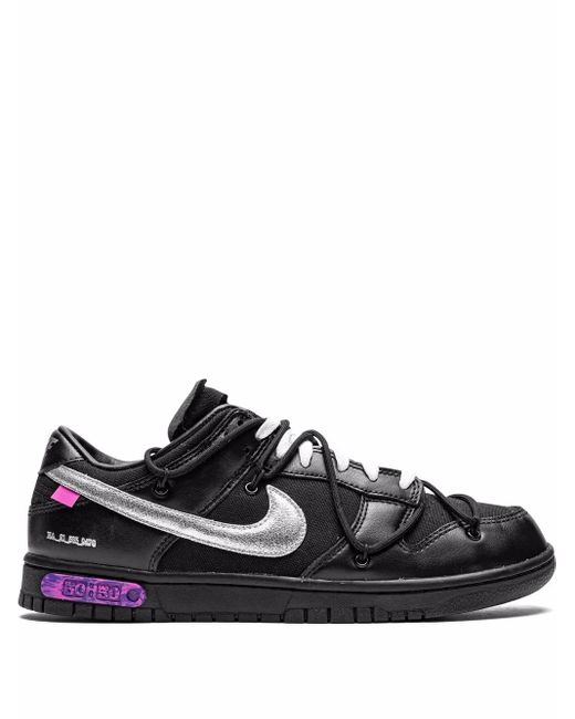 NIKE X OFF-WHITE Black Dunk Low "Lot 50" Sneakers