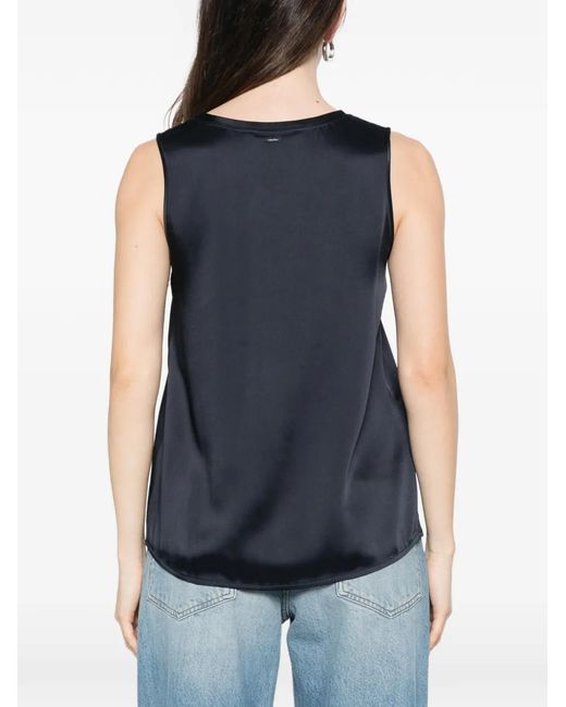 Max Mara Blue Round-Neck Blouse
