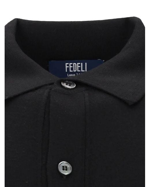 Fedeli Black Button-Up Knitted Cardigan for men