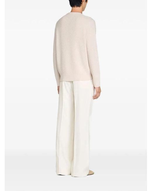 Sandro Klassischer Pullover in White für Herren