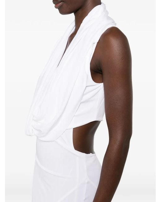 Christopher Esber White Draped Cut-Out Maxi Dress