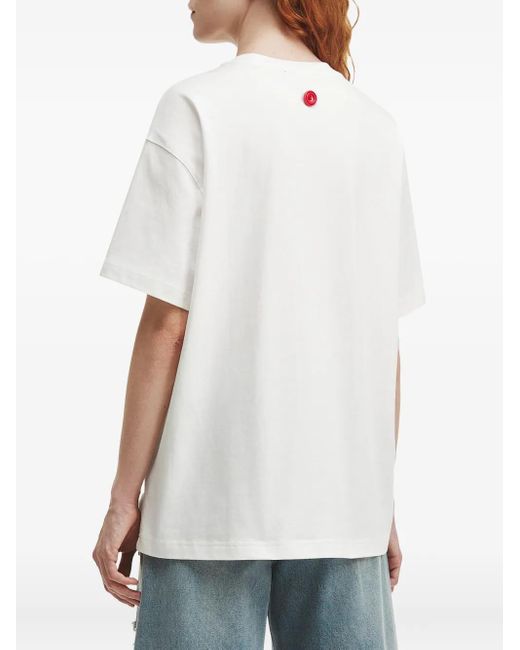 Mini Cream White Cotton T-Shirt