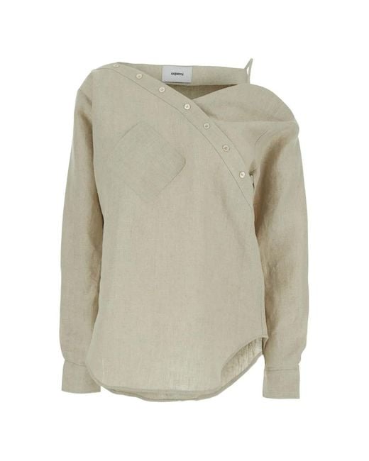 Coperni Natural Heart One-Shoulder Pocket Blouse