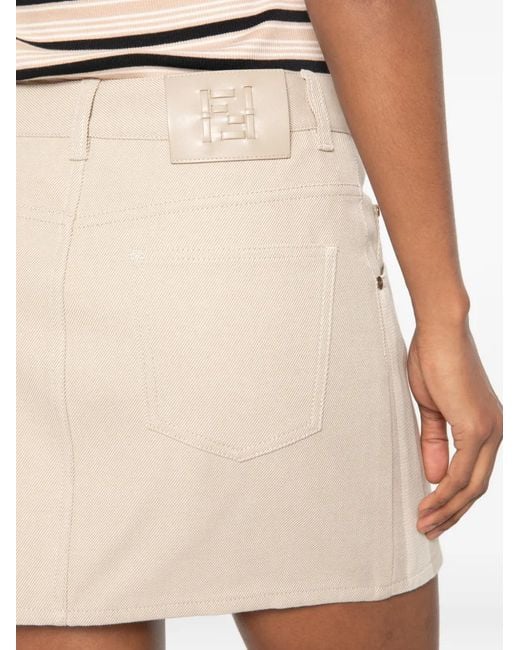 Fendi Natural Logo-Patch Mini Skirt