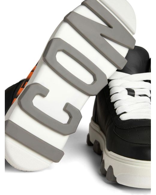 Zapatillas altas con letras del logo DSquared² de hombre de color Black