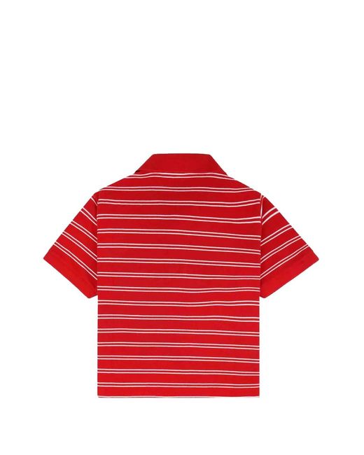 Sporty & Rich Signature Logo-Embroidered Striped Polo Shirt