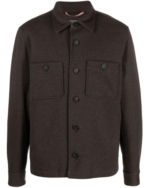 Peserico Black Mélange Shirt Jacket for men