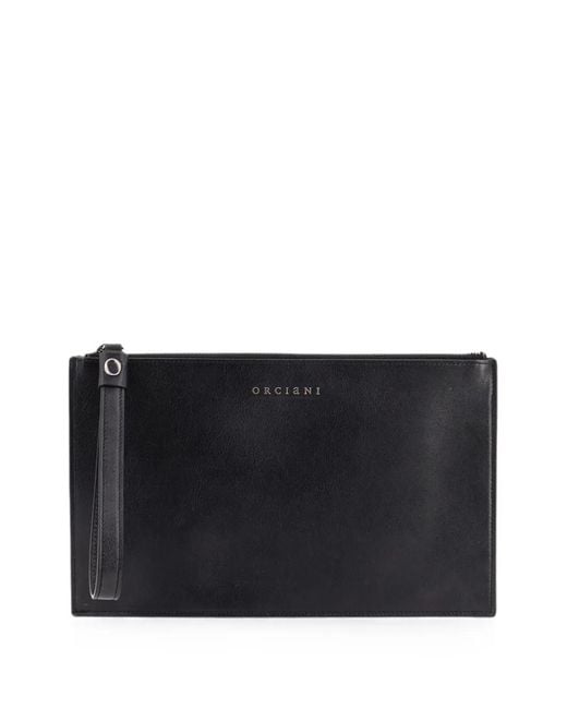 Orciani Black Micron Wristlet Wallet for men