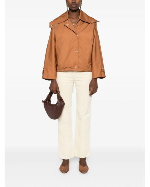 Twinset Brown Button-Fastening Pocket Jacket