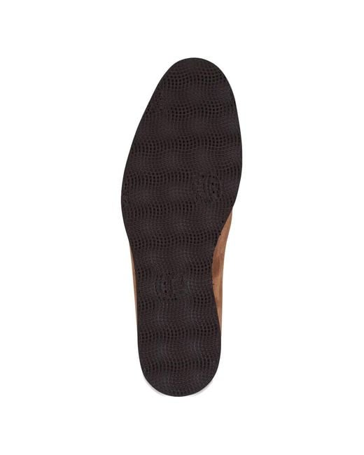 Bontoni Brown Raggio Wavy-Stitched Suede Loafers for men