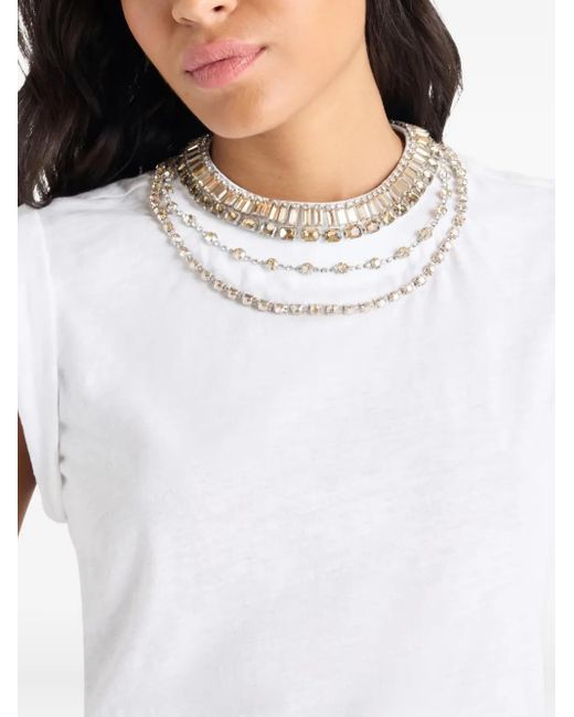 Camiseta con apliques Cinq À Sept de color White