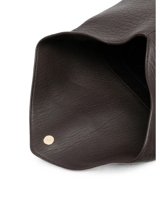 Saint Laurent Black Cassandre Grained-Leather Clutch Bag