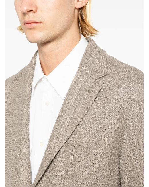 Canali Gray Herringbone Blazer for men