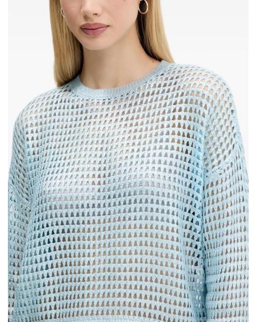 Desigual Blue Open-Knit Sweater