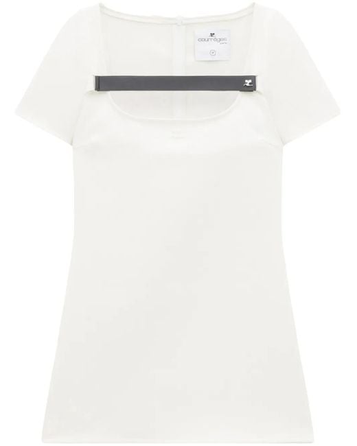 Courreges White Short-Sleeve Dress