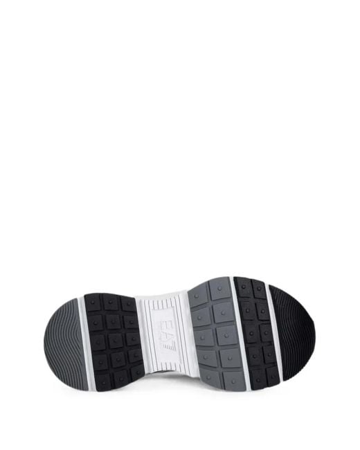EA7 Black Logo-Print Mesh Sneakers