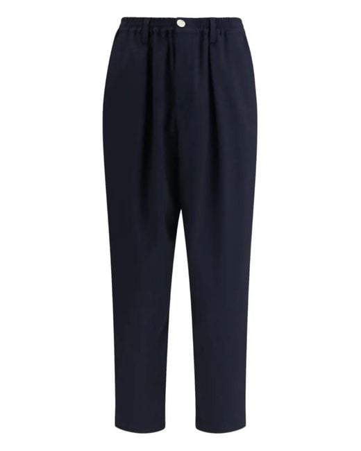 Marni Blue Pleated Wool Trousers for men
