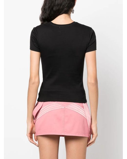 Blumarine Black Logo Cotton T-Shirt