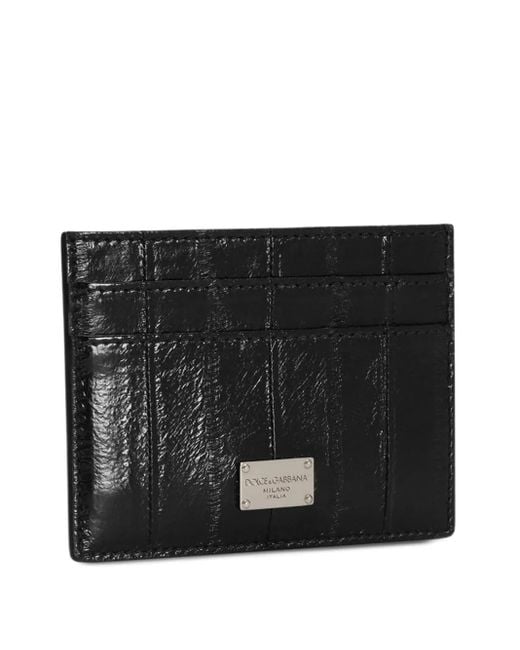 Dolce & Gabbana Black Textured Leather Card Holder for men