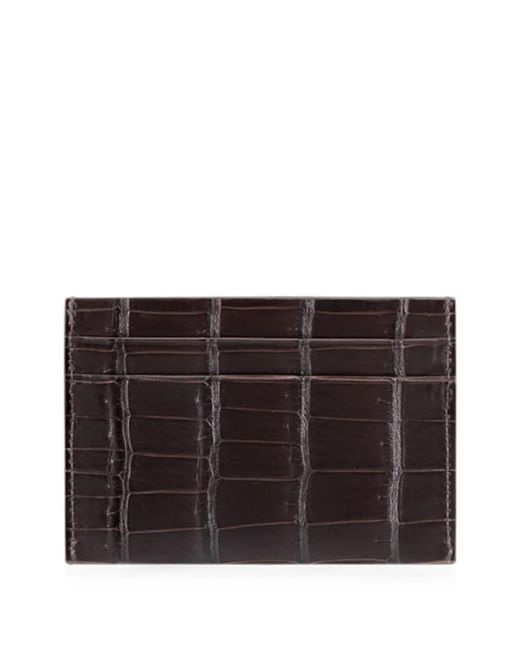 Kwanpen Black Crocodile-Effect Cardholder