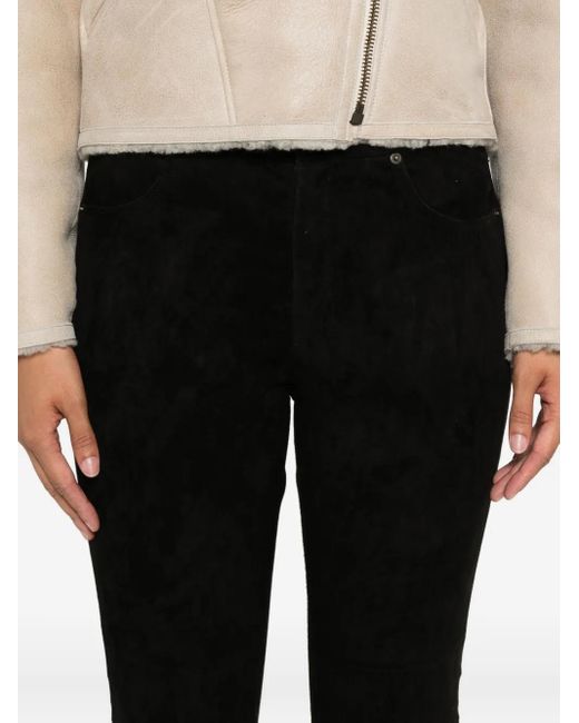 Isabel Marant Black Dorothea Zip-Cuffed Suede Trousers