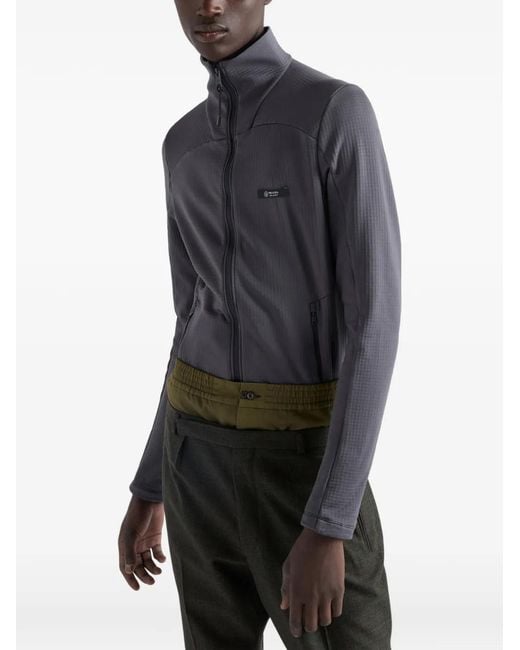 Prada Gray Logo-Patch Zip-Fastening Jacket for men