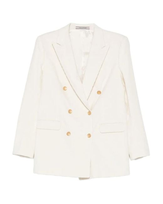 Tagliatore White Jasmine Double-Breasted Blazer