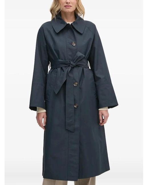 Barbour Blue Belted Raglan-Sleeve Trench Coat