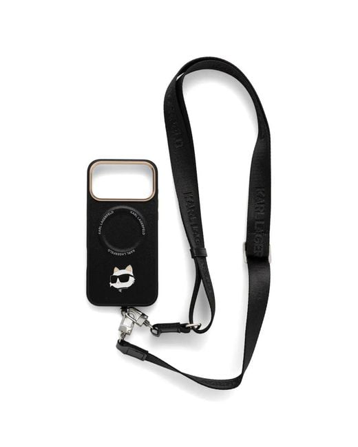 Karl Lagerfeld White Choupette Logo-Strap Iphone 17 Pro Max Case