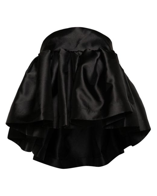 Marques'Almeida Black Strapless Peplum Blouse - Women's - Recycled Polyester