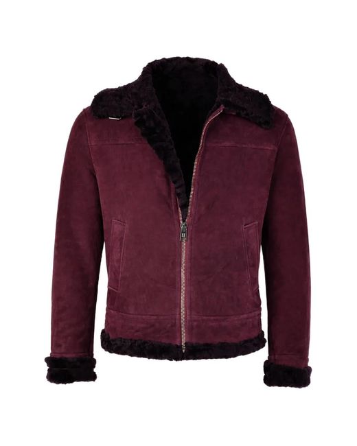 Hettabretz Purple Suede Belted Jacket for men