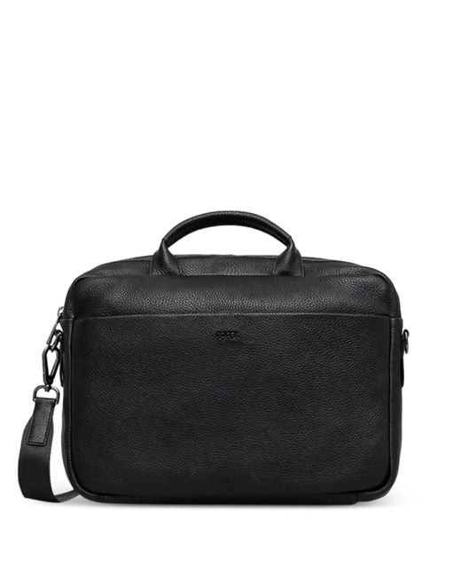 Joop! Black Top-Handle Leather Briefcase for men