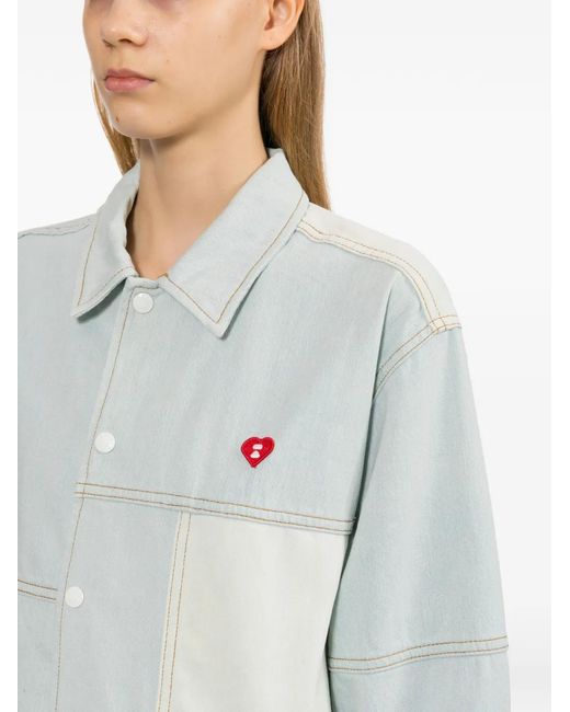 AAPE BY A BATHING AP Blue Logo-Patched Denim Jacket