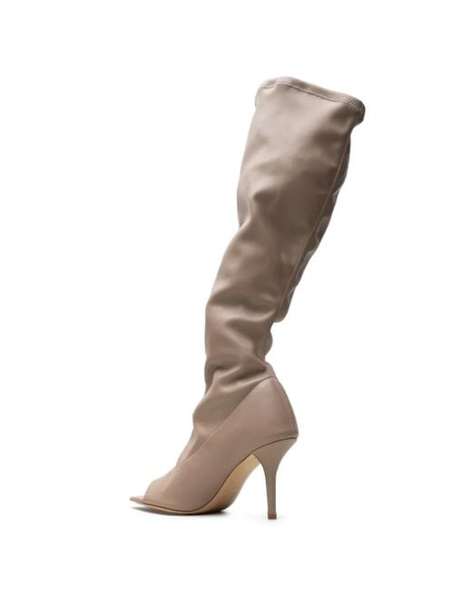 Gia Borghini White Open-Toe Boots