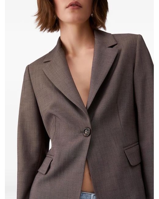Liu Jo Brown Single-Breasted Cropped Blazer