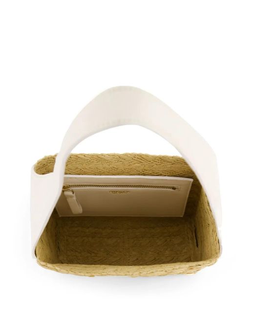 Giambattista Valli ラフィア ビーチバッグ White