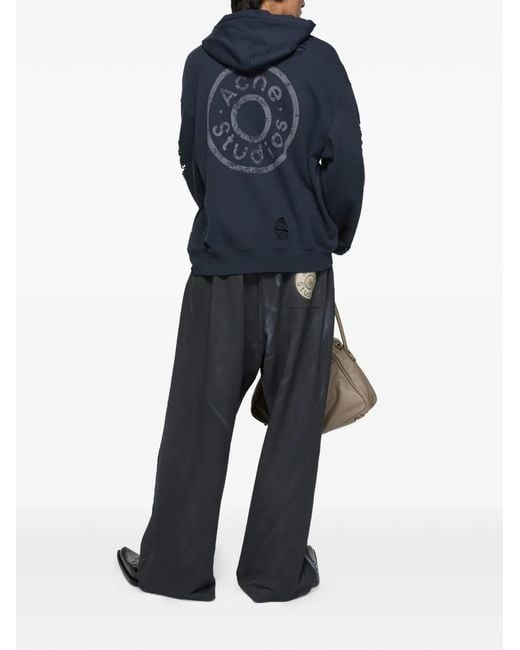 Acne ダメージ パーカー Blue