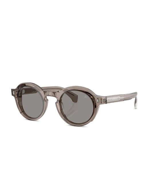 Moncler Gray Aurone Round-Frame Sunglasses