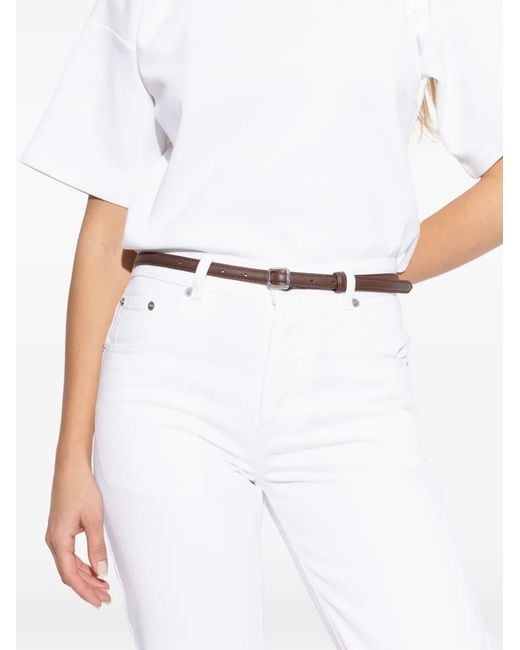 LIE STUDIO White Georgia Slim Belt