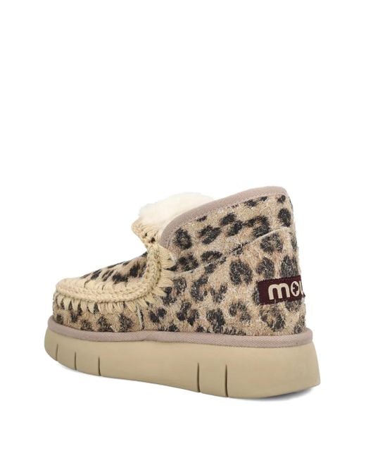 Mou Natural Leopard-Pattern Slip-On