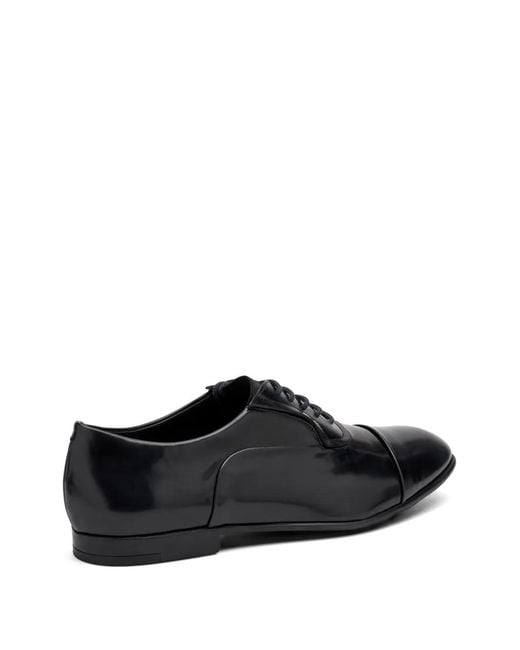Frau Black Polished Leather Oxford Shoes for men