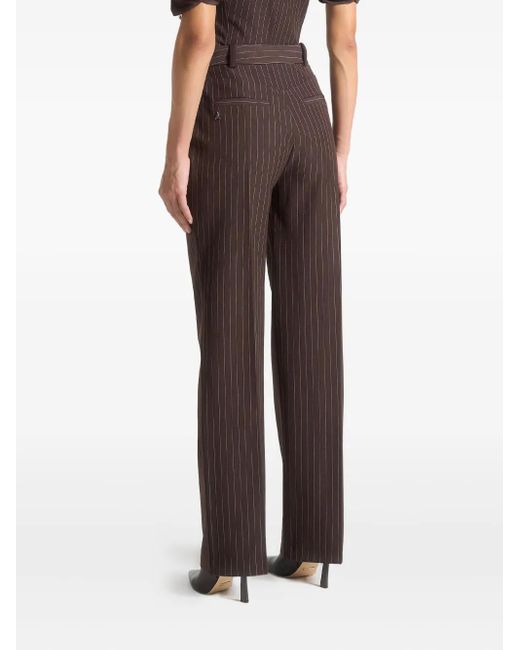 Manière De Voir Brown Julie Pinstripe Twin Pleat Tailored Pants