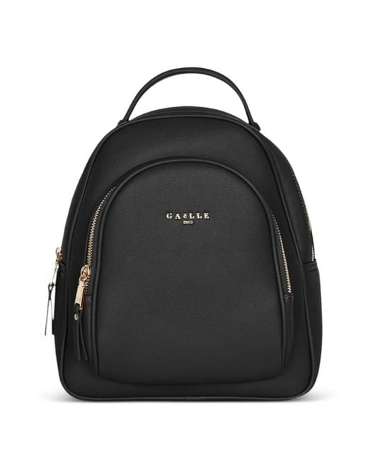 Gaelle Black Grained Backpack