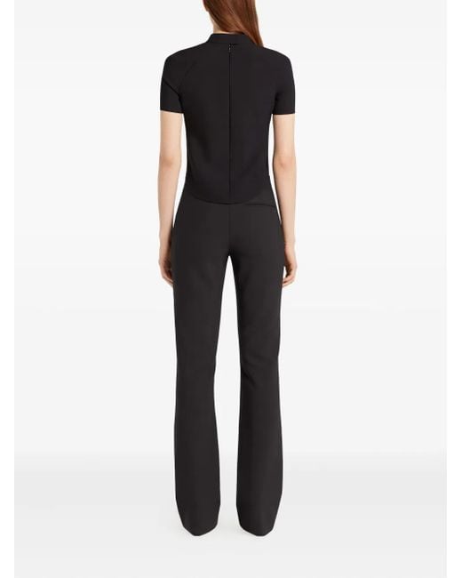 Courreges Black Mock-Neck Short-Sleeve T-Shirt