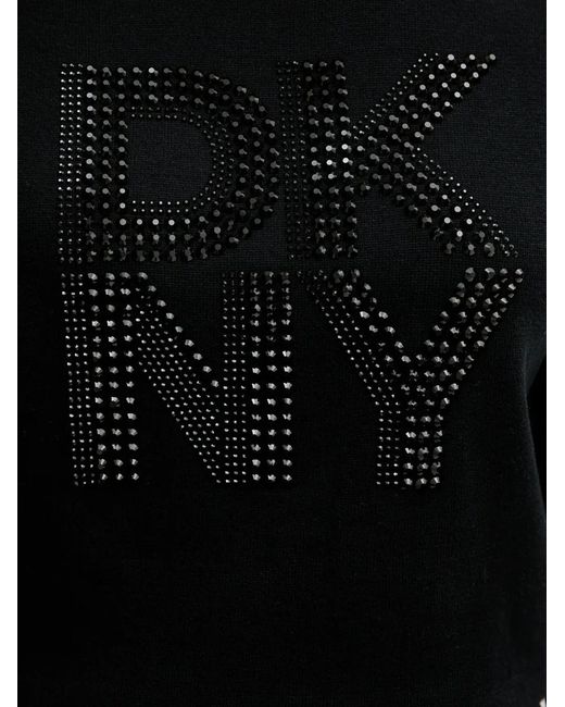 DKNY Black Embellished Knitted Jumper