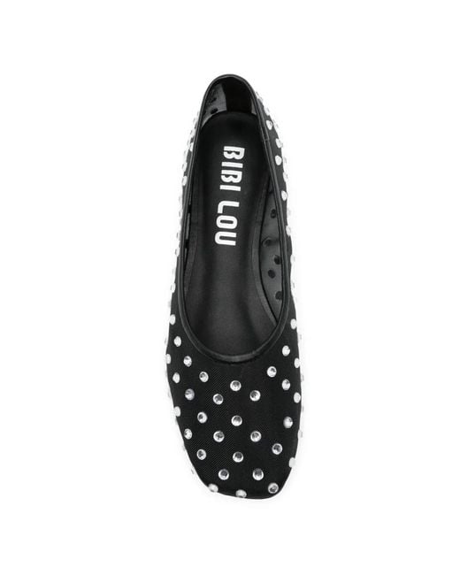 Bibi Lou White Round-Toe Ballet Flats